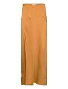 Satin Viscose Maxi Skirt Pitkä Hame Gold Calvin Klein