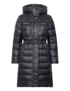 Belted Down Coat Topattu Pitkä Takki Black Lauren Ralph Lauren