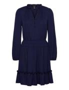 Str Matte Jersey-Dress Lyhyt Mekko Navy Lauren Ralph Lauren