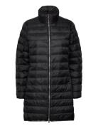 Packable Water-Repellent Quilted Coat Topattu Pitkä Takki Black Polo R...