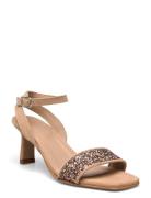 Sandals - Block Heels Korolliset Sandaalit Beige ANGULUS