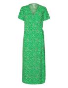 Objema Elise S/S Long Wrap Dress Rep . C Polvipituinen Mekko Green Obj...