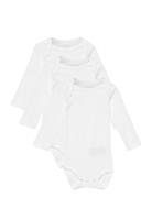 Nbnbody 3P Ls Solid White 3 Bodies Long-sleeved White Name It