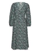 Objleonora L/S Wrap Midi Dress Noos Polvipituinen Mekko Black Object