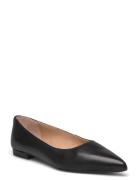 Londyn Burnished Leather Ballet Flat Ballerinat Black Lauren Ralph Lau...