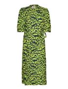 Light Jacquard Hesse Dress Polvipituinen Mekko Green Mads Nørgaard