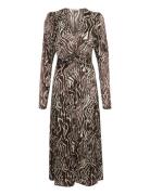 Fabiolagz P Midi Dress Polvipituinen Mekko Brown Gestuz