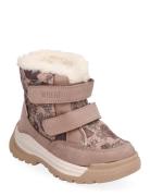 Millas Double Velcro Tex Print Talvikengät Tarroilla Pink Wheat