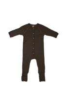 Night Suit, Brown Drop Needle, Merino Wool Pyjama Sie Jumpsuit Haalari...