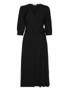 Alaca Midi Wrap Dress Polvipituinen Mekko Black Tamaris Apparel