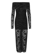 Gabrigz Ls Lace Long Dress Polvipituinen Mekko Black Gestuz