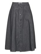 Agatha Denim Skirt Polvipituinen Hame Black Wood Wood