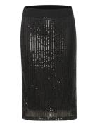 Kabolette Sequin Skirt Polvipituinen Hame Black Kaffe