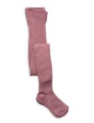 Tights 1P Bag Wool Rib Sukkahousut Pink Lindex