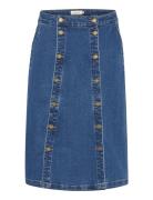 Crtin Denim Skirt Polvipituinen Hame Blue Cream