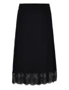 Lace Midi Skirt Polvipituinen Hame Black Tommy Hilfiger