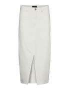 Vmveri Hr Calf Denim Skirt Ga Mix Noos Polvipituinen Hame White Vero M...