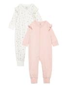 Pyjamas Frill 2 Pack Pyjama Sie Jumpsuit Haalari Pink Lindex