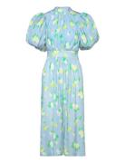 Jacquard Puffy Dress Polvipituinen Mekko Blue ROTATE Birger Christense...