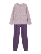 Nkfnightset Dawn Pink Flower Noos Pyjamasetti Pyjama Purple Name It