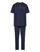 Waffle Lounge Set Pyjamasetti Pyjama Navy Lyle & Scott Junior