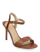 Gwen Burnished Leather Sandal Korolliset Sandaalit Brown Lauren Ralph ...