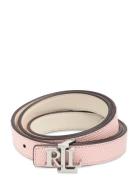 Logo Reversible Embossed Skinny Belt Vyö Pink Lauren Ralph Lauren