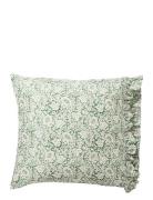 Green Floral Printed Cotton Sateen Pillowcase Home Textiles Cushions &...