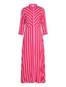 Yassavanna Long Shirt Dress S. Noos Maksimekko Juhlamekko Pink YAS