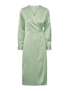 Yaspella Ls Wrap Midi Dress S. Noos Polvipituinen Mekko Green YAS