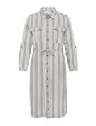 Carcaro Ls Linen Shirt Dress Wvn Polvipituinen Mekko Grey ONLY Carmako...