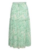 Recycled Chiffon Skirt Pitkä Hame Green Rosemunde