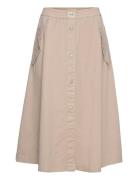 Essophia Midi Skirt Polvipituinen Hame Beige Esme Studios