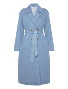 Vici Doublebreasted L/S Denim Trenchcoat Trenssi Takki Blue Vila