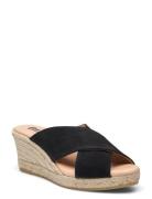 Biaibiza Wedge Cross Mule Suede Kiilakorkokengät Black Bianco