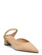 Th Pointy Mid Heel Leather Mule Korolliset Sandaalit Beige Tommy Hilfi...