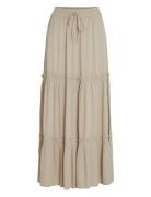 Vimesa Hw Long Skirt/Su/Ft/Ka Pitkä Hame Beige Vila