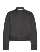 Bomber Jacket Decorative Seams Bombertakki Black Mango