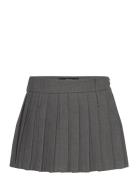 Pleated Mini Skirt Lyhyt Hame Grey Mango