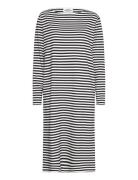 Soft Single Stripe Silas Dress Polvipituinen Mekko Black Mads Nørgaard