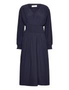 Dress W/ Smock Polvipituinen Mekko Navy Rosemunde