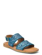 Sandals - Flat Matalapohjaiset Sandaalit Blue ANGULUS