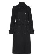 Water-Repellent Belted Twill Trench Coat Trenssi Takki Black Lauren Ra...