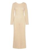 Ayra Fine Knitted Maxi Dress Maksimekko Juhlamekko Beige Bubbleroom