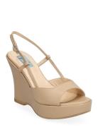 Wedge Sling-Back Kiilakorkokengät Beige Apair