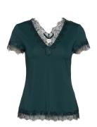 T-Shirt Ss Tops Blouses Short-sleeved Green Rosemunde