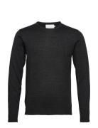 Cfkent Merino Crew Neck Knit Tops Knitwear Round Necks Black Casual Fr...