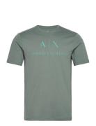 Man Jersey T-Shirt Tops T-shirts Short-sleeved Green Armani Exchange