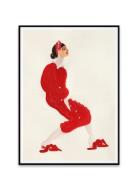 Red With Pearls - 50X70 Home Decoration Posters & Frames Posters Illus...