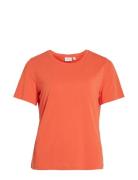 Vimodala O-Neck S/S Top - Noos Tops T-shirts & Tops Short-sleeved Oran...